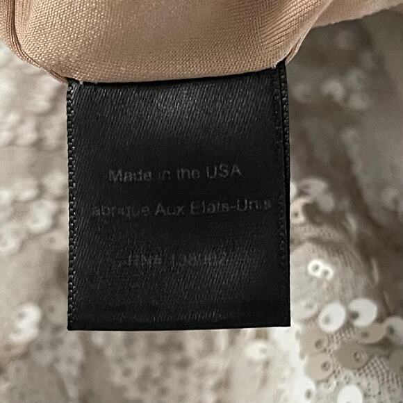 Dress The Population Sequined Mini Dress Womens L White Metallic Cocktail Party - Picture 7 of 11